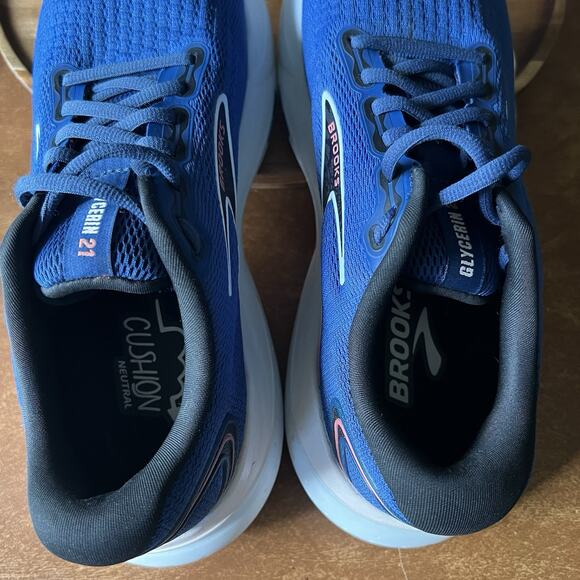Brooks Glycerin 21 Womens 10 Blue Pink Cushion Road Running Sneakers Shoes - Picture 5 of 16